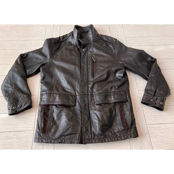 Daniel Cremieux chocolate brown lamb skin premium leather men's coat. Very soft. - Picture 1 of 9